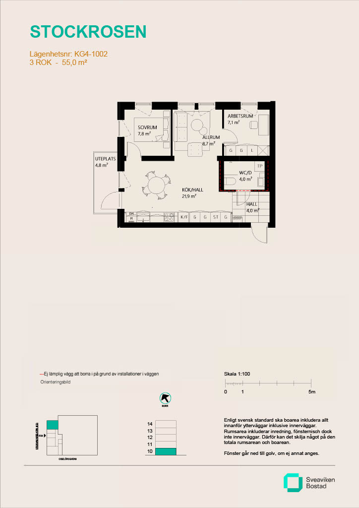 Planritning, Krukmakaregatan 4, Nyköping